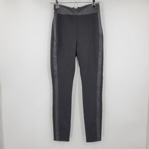 BCBGENERATION womens 0  black leggings with faux leather